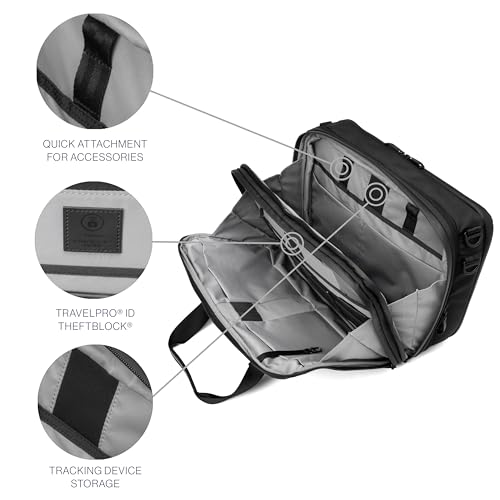 Travelpro Altitude Full Expansion Brief, Business Bag, 16 Inch Laptop, Work, Travel, Water Resistant, Men and Women, Jet Black
