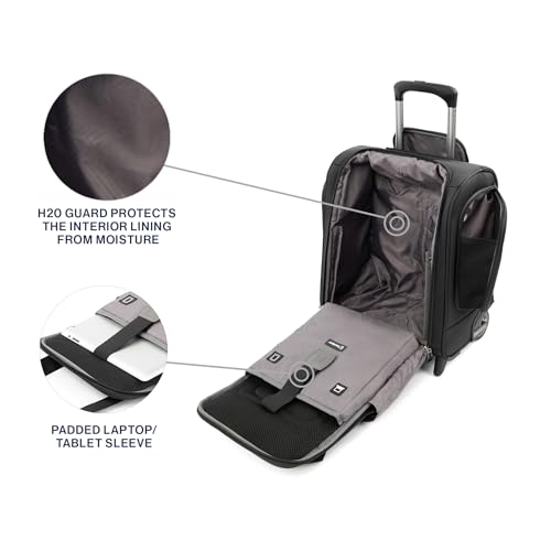 Travelpro Tourlite Softside Lightweight Rolling Underseat Compact Carry-On Upright 2 Wheel Bag, Men and Women, Black, 15-Inch