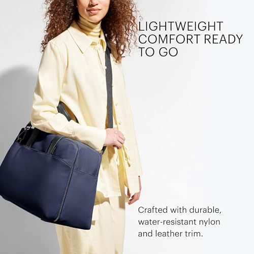 Away The Overnight Bag - Airline Approved Carry-On Bag with 16” Padded Laptop Pocket, Removable Shoulder Strap - Travel Duffle Bag - Navy Blue