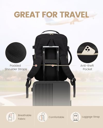 LOVEVOOK 50L Travel Backpack for Women Men,Waterproof Airline Approved Carry On Luggage Travel Essentials,TSA Carry On Backpack Personal Item Travel Bag Suitcase Weekender Traveling with Packing Cubes