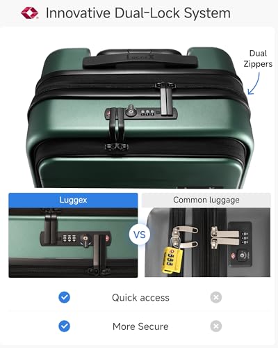 LUGGEX Carry On Luggage and 6 Set Travel Packing Cubes Bundle – Travel Essentials