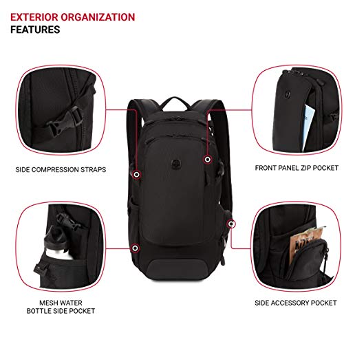 SwissGear 3598 Backpack, Narrow Daypack, Ideal for Commuting and College
