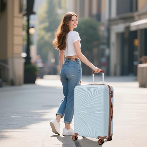 Eeeza Luggage Sets 5 Piece, Suitcases with Wheels, ABS Hard Case Luggage with TSA Lock Spinner Wheels, Carry On Luggage Set (20/24/28 inch)