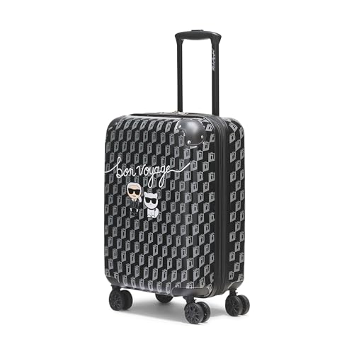 KARL LAGERFELD Paris Unisex Luggage Suitcase,Black/Grey,Small