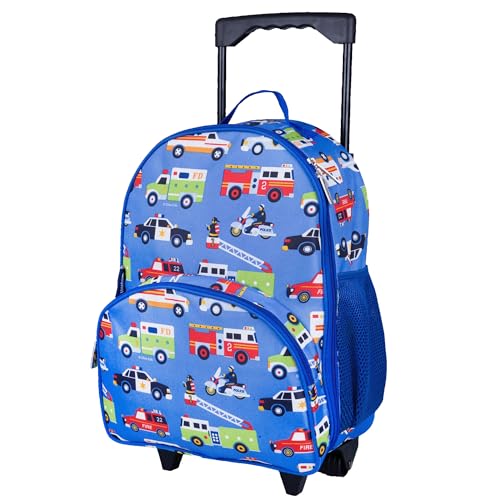 Wildkin Kids 16 Inch Rolling Luggage for Boys & Girls – Lightweight Carry-On Suitcase with Telescoping Handle & Rolling Wheels for School, Travel & Overnight Trips, Ages 3–7 – Heroes
