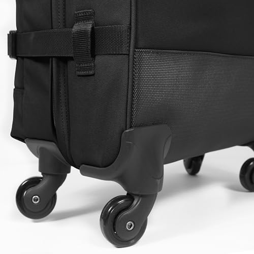 EASTPAK TRANS4 S – 44L Small Cabin Wheeled Luggage, Two Compartments, TSA Lock, 360° Spinner Wheels, and Telescopic Handle, Black