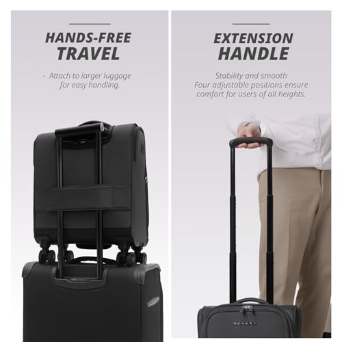 Verage Under Seat Luggage with Wheels, Softside Small Suitcase Spinner Carry On Luggage Bags for Airlines Airplanes Short Trip Men Women (Grey, 14-Inch Underseat)