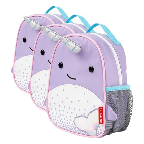 Skip Hop Toddler Backpack Leash, Zoo, Narwhal (Pack of 3)