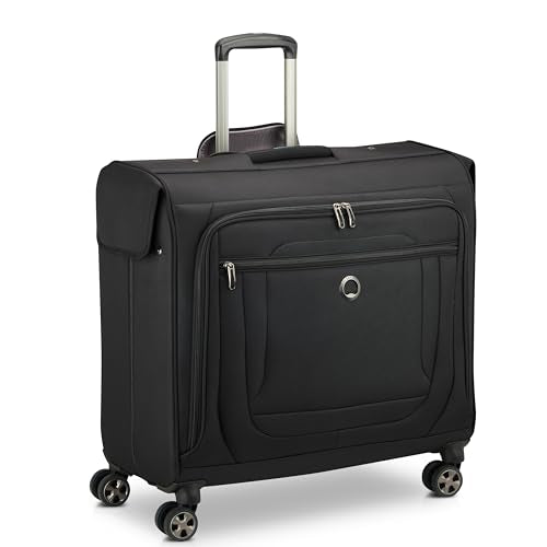 DELSEY PARIS Helium DLX - Rolling Garment Bag with Spinner Wheel - Lightweight Travel Garment Bag - SECURITECH Zip - Suit and Dresses Rolling Travel Bag - Checked Size, Black