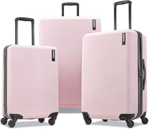 American Tourister Stratum XLT Expandable Hardside Luggage with Spinner Wheels, Pink Blush, 3-Piece Set (20/24/28)