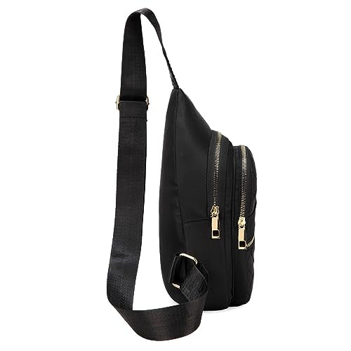 AOSTIHOT Small Sling Backpack for Women, Chest Bag Daypack Crossbody for Travel Sport Running Hiking Black