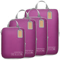 Cambond Compression Packing Cubes for Travel - 4 Pack Lightweight Expandable Luggage Packing Organizers Travel Essentials Accessories Bags Compression Cubes Space Saver for Carry on Suitcases, Purple