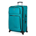 SWISSGEAR Sion Softside Expandable Spinner Luggage Durable Lightweight Travel Suitcase, Teal, Checked-Large