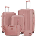 Joyway Luggage Sets 5 Piece PP Hardshell Carry on Suitcase, Travel Lightweight Carry-on with Double Spinner Wheels and TSA Lock, Rose Gold