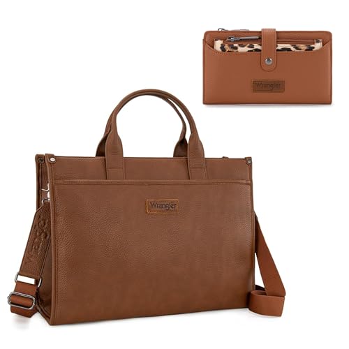 Wrangler Brown Laptop Bag and RFID Blocking Wallets Set for Women
