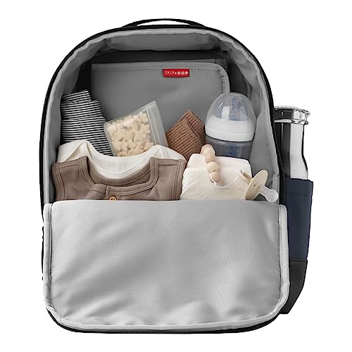 Skip Hop Diaper Bag Backpack: Flex, Multi-Function Baby Travel Bag with Changing Pad & Stroller Attachment, Blue