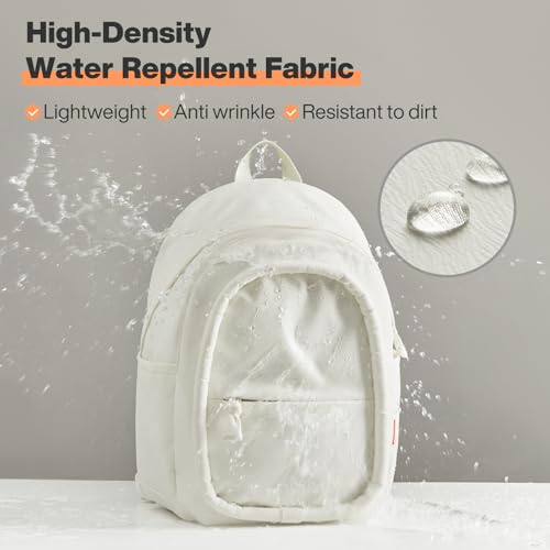 mixi Sweet Design Women Backpack Girls Cute Book Bag with Shockproof 15.6" Laptop Pocket Casual Daily Light Weight, Pearl White