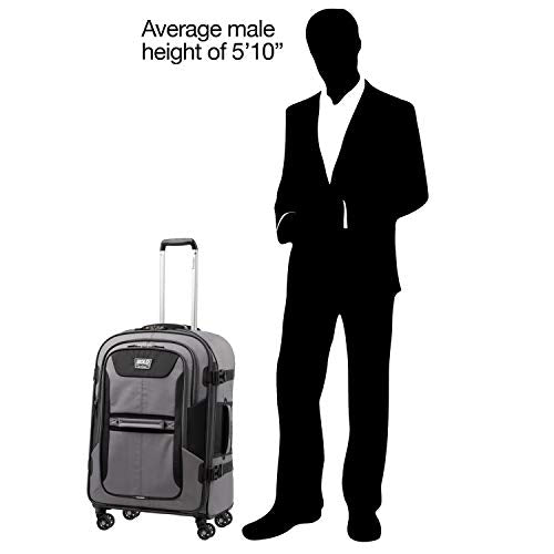 Travelpro Bold Softside Expandable Check in Spinner Luggage, Check in 26-Inch, Grey/Black