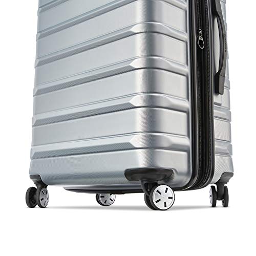 Samsonite Omni 2 Domestic Carry-On Luggage - 22x14x9 Airline-Approved - Features Expandable Polycarbonate Shell, 360° Wheels, TSA Lock - Amazon Exclusive - Artic Silver