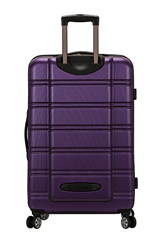 Rockland Melbourne Hardside Expandable Spinner Wheel Luggage, Checked Large 28", Purple