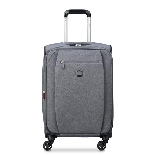 DELSEY PARIS Rami Softside Expandable Luggage with Spinner Wheels, Grey, 3 Piece Set (20/24/28)