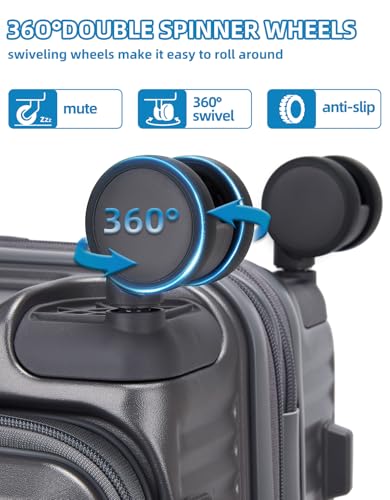 LARVENDER Carry On Luggage 22x14x9 Airline Approved, Suitcases with Wheels