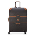 DELSEY PARIS Chatelet Air 2.0 Checked Suitcase 28 Inch Large, Hardside Polycarbonate Luggage, Dual-Density Spinner Wheels, TSA Lock, Chocolate Brown