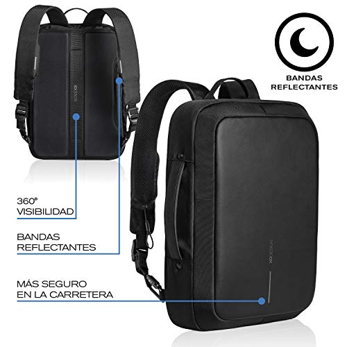 XDDesign Bobby Bizz 10 Liter Anti Theft Laptop Backpack with Padded 15.6" Laptop Sleeve, smart password lock, Water Repellent, USB Charging Port, travel backpack carry on flight for men and women