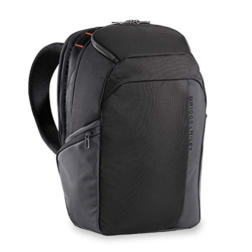 Briggs & Riley Cargo Backpack - Carry On Travel Backpack for Women & Men, Personal Item Bag, Self-Repairing Zippers, Padded Straps, Fits up to 15" Laptop - ZDX Collection, Black