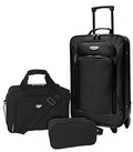 Travelers Club Euro 3-Piece Carry-On Luggage Set, Black