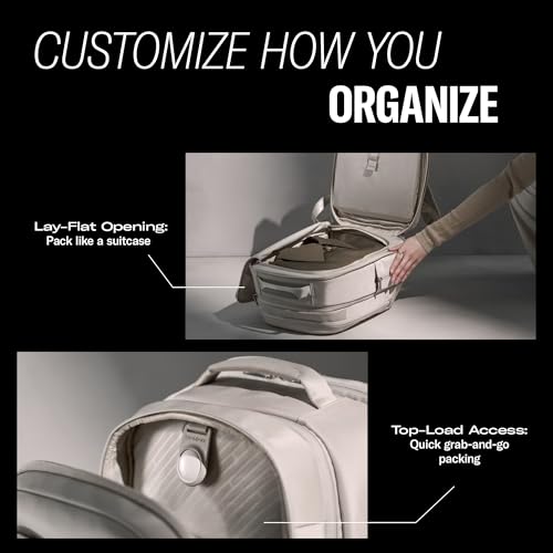 Samsonite Paralux 2-in-1 Travel Backpack, Converts into Main Bag + Go Bag, Lay-Flat Packing, StackIt™ Strap, Laptop Sleeve & Integrated AirTag™ Holder - Business & Adventure Travel Bag - Stone Grey