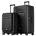 Coolife Luggage Sets Checked Suitcases - 2 Piece, Travel Carry on with Spinner Wheels, Expandable Hardside Large Suitcase with TSA Lock,20+29 Inch Black