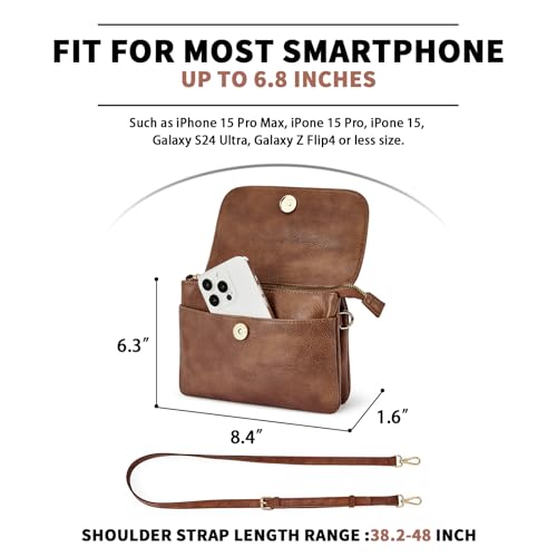CHOLISS Small Crossbody Bags for Women, Vegan Leather Cell Phone Purse, Mini Travel Purse with Adjustable Strap