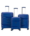 Rockland Linear 3-Piece Hardside Spinner Wheel Luggage Set, Navy, 3-Piece Set (19/23/27)