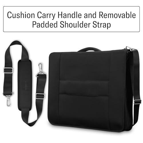 Samsonite UpLIFT 23” Bifold Garment Bag - Includes Wet Pocket and StackIt Strap™ Bi-Fold Bar To Prevent Creases - Tri-Fold Bar Option For Longer Items - Designed For Ultra Light Travel - Black