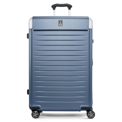 Travelpro Platinum Elite Hardside Expandable Spinner Wheel Luggage TSA Lock Hard Shell Polycarbonate Suitcase, Dark Sky Blue, Checked-Large 28-Inch