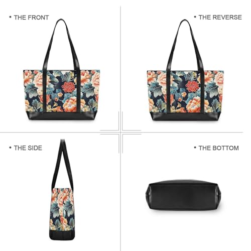 Japanese Water Lily Bloom Portable bag for laptop with zipper work bag with laptop for ladies with office bolsos secret para mujeres