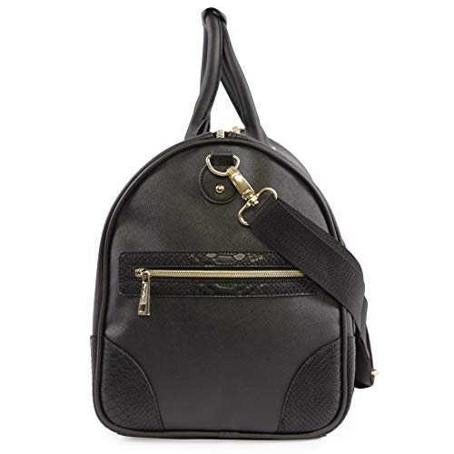 BEBE Ellisa Weekend Travel Bag For Women Weekender Bag, Black Croc