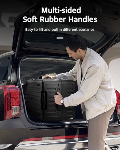 CENSIEN 29 Inc Checked Luggage, Trunk Luggage with Spinner Wheels, Lightweight ABS+PC Hard Shell Large Suitcase with Aluminum Frame, Top Opening, TSA Lock (Dark Black, 1PC)
