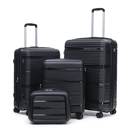 Rosamo 4 Piece PP Hardside Expandable Luggage Set - Lightweight 29/25/21/16 Inch Spinner Suitcase with TSA Lock & Telescoping Handle, Durable Travel Luggage
