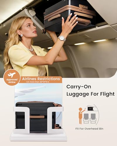 LOVEVOOK Carry On Luggage 22x14x9 Airline Approved, 20 Inch Hard Shell Suitcases with Spinner Wheels, PC Hardside Small Carry On Suitcase with TSA Lock for Women Men Travel