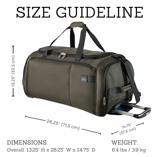 Skyway Luggage Sigma 7.0 Softside Rolling Duffel Bag Extra Large Wheeled Travel Duffle with Telescoping Handle & Side Pockets, Ideal for Long Trips, Men and Women