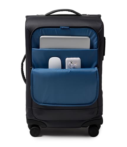 JanSport Good Latitude Carry On Spinner Suitcase - 42L Water Resistant Travel Luggage with 16 Inch Laptop Sleeve - Durable Lightweight Rolling Hardside Softside Carry-on Bag, Smokey Grit