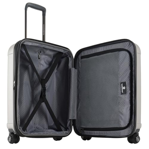 Traveler's Choice Art of Travel Hardside Expandable Luggage with Spinner Wheels, Silver