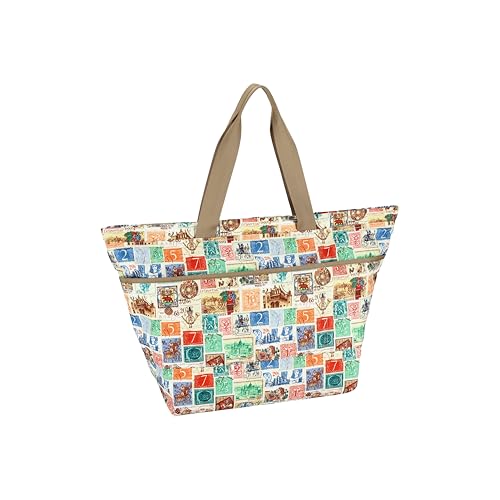 LeSportsac Carlin Zip Top Tote Bag (Postage Print Brown)