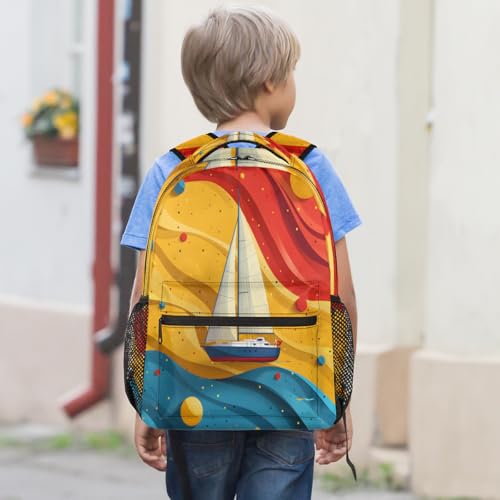 TropicalLife Nautica Sailboat Backpack Rucksack Travel Laptop Backpack Lightweight Computer Casual Daypack for Men Women