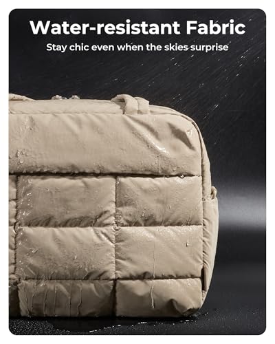 BAGSMART Gym Bag for Women, Carry on Travel Duffel Bag, Water-resistant Weekender with Shoe Compartment for Gym Travel Work, Desert, Medium