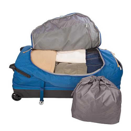 Eddie Bauer Expedition Rolling Duffel Bag with Wheels | Travel | Check-In | Luggage | Rugged | Durable - True Blue, 34"