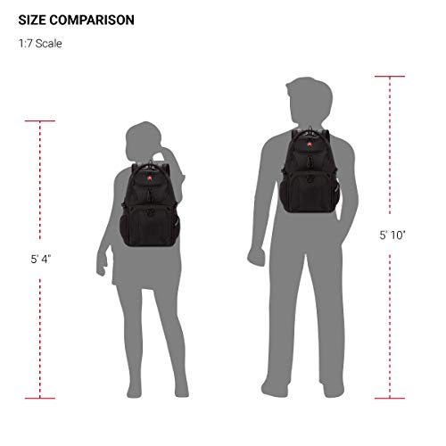 SwissGear 1900 Scansmart Mini/Slim Version, Fits Most 13 Inch Laptops and Tablets, TSA Friendly Backpack, Black