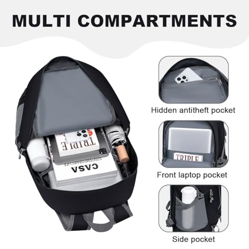 MIYCOO Backpack - Ultra Lightweight Packable Backpack for Travel Camping, Hiking Back Pack Waterproof Foldable Daypack for Men Women Black